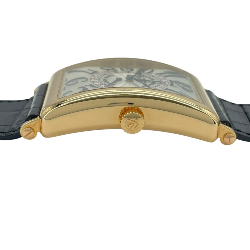 フランク・ミュラー FRANCK MULLER ロングアイランド ビーレトロ セコンド 1100DDSR シルバー K18PG/革ベルト（社外品） 自動巻き メンズ 腕時計