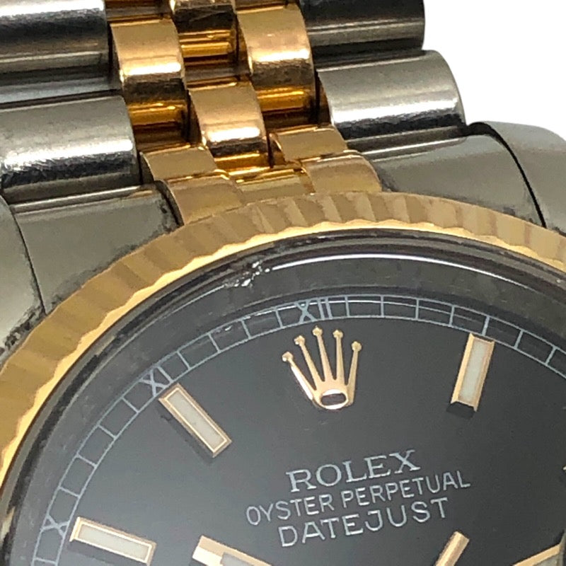 ロレックス ROLEX デイトジャスト36 D番 116231 ブラック PG/SS メンズ 腕時計