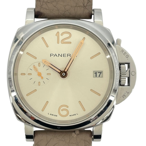 パネライ PANERAI ルミノール ドゥエ 38mm PAM01248 アイボリー SS メンズ 腕時計
