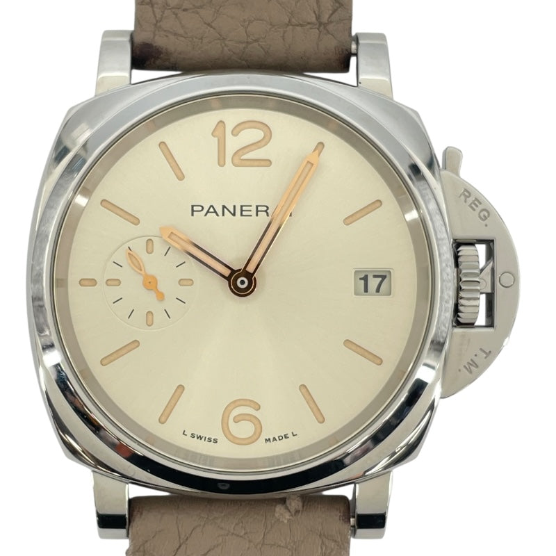 パネライ PANERAI ルミノール ドゥエ 38mm PAM01248 アイボリー SS メンズ 腕時計