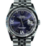 ロレックス ROLEX デイトジャスト36　オーベルジーヌ 126234 パープル WG/SS 自動巻き メンズ 腕時計
