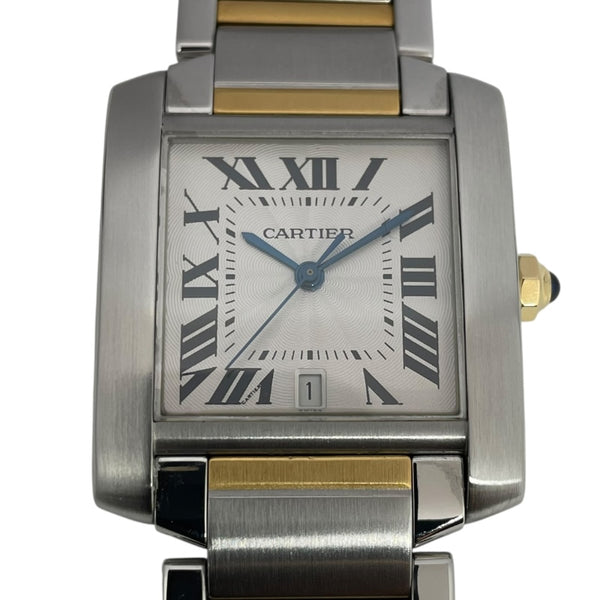 カルティエ Cartier タンクフランセーズLM W51005Q4 ホワイト K18YG/SS 自動巻き メンズ 腕時計