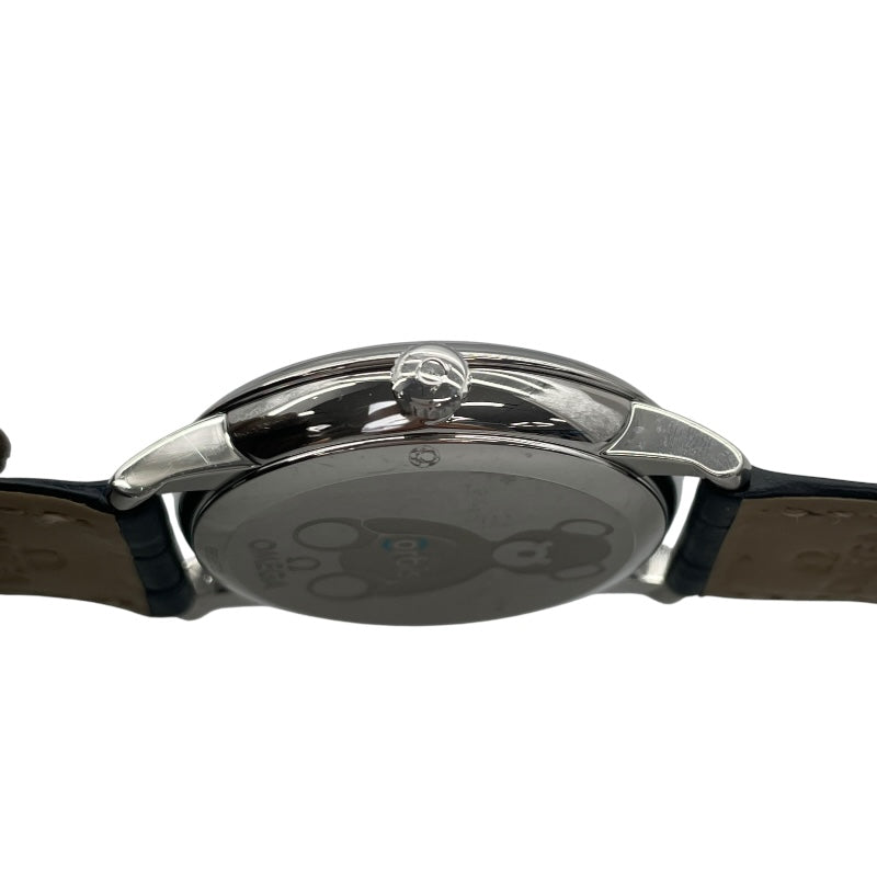 オメガ OMEGA デビルプレステージ オービス 424.13.40.20.03.003 ブルー SS×革ベルト 自動巻き メンズ 腕時計