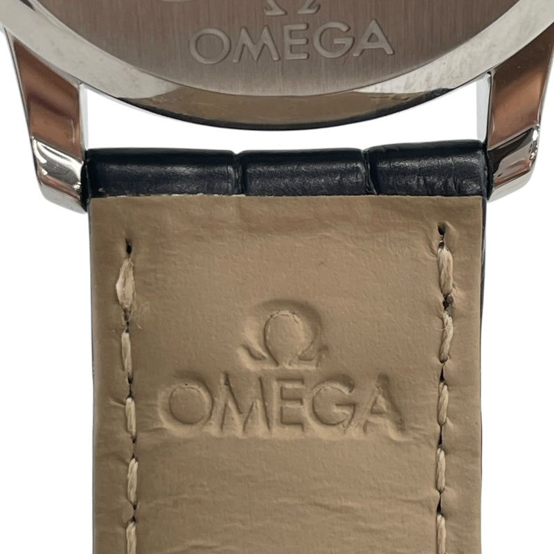 オメガ OMEGA デビルプレステージ オービス 424.13.40.20.03.003 ブルー SS×革ベルト 自動巻き メンズ 腕時計