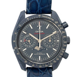 オメガ OMEGA スピードマスター ムーンウォッチ ブルーサイド オブザムーン 304.93.44.52.03.001 ブルー セラミック×革ベルト（社外） 自動巻き メンズ 腕時計
