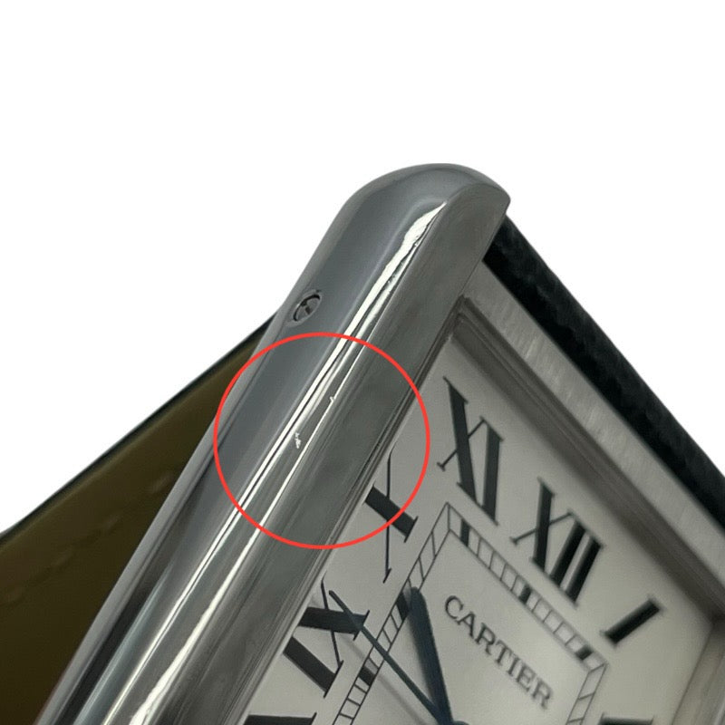 カルティエ Cartier タンクソロ XL W5200027 ホワイト SS 自動巻き メンズ 腕時計