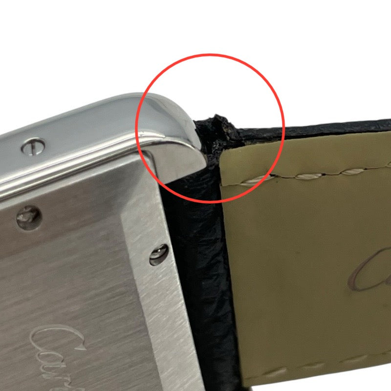 カルティエ Cartier タンクソロ XL W5200027 ホワイト SS 自動巻き メンズ 腕時計