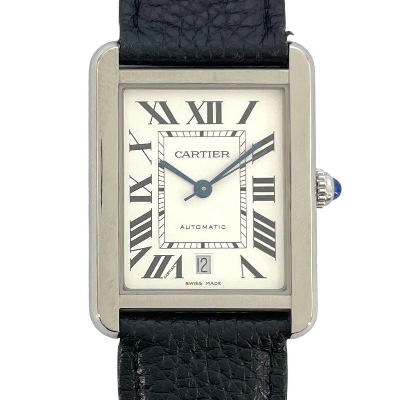 カルティエ Cartier タンクソロ XL W5200027 ホワイト SS 自動巻き メンズ 腕時計