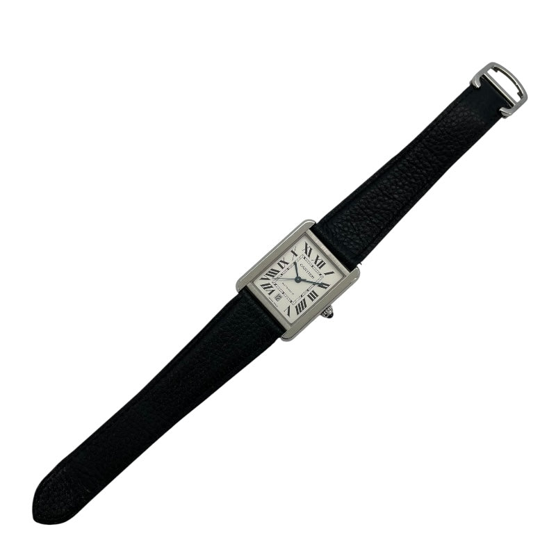 カルティエ Cartier タンクソロ XL W5200027 ホワイト SS 自動巻き メンズ 腕時計