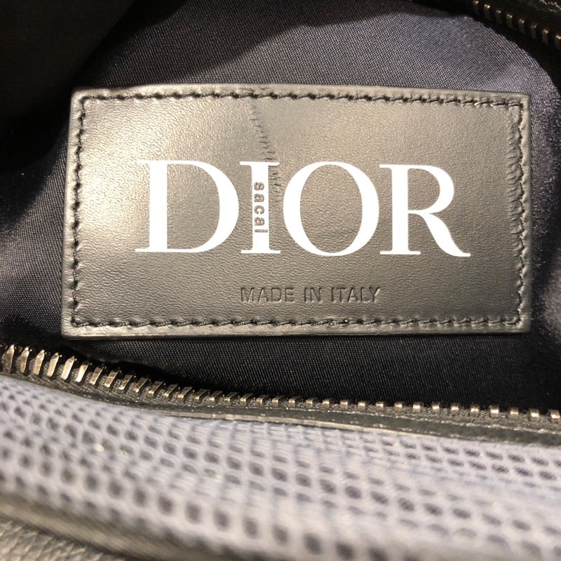クリスチャン・ディオール Christian Dior サカイコラボ サドル ソフトバッグ 1ADHO029USH H15 ブラック ナイロン/カーフレザー メンズ ショルダーバッグ