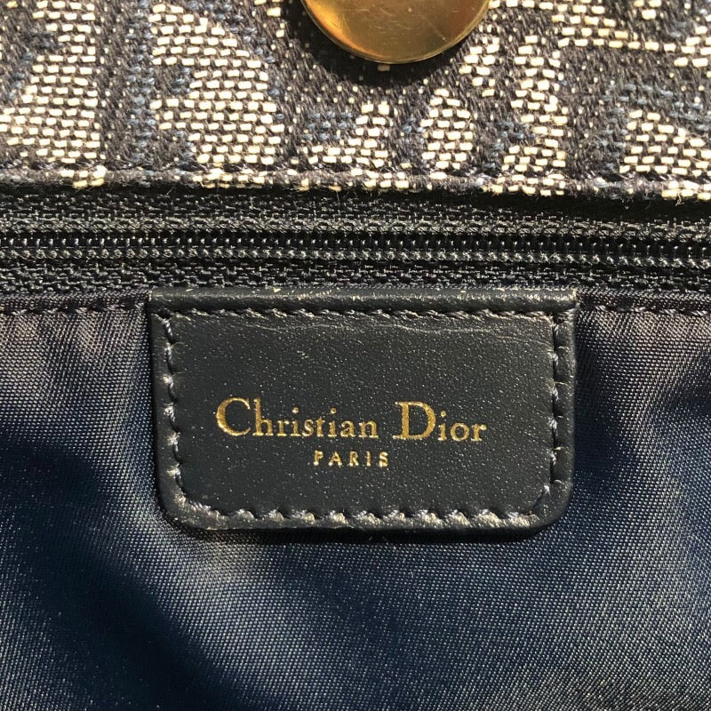 クリスチャン・ディオール Christian Dior トロッタートートバッグ ネイビー トロッターキャンバス レディース トートバッグ