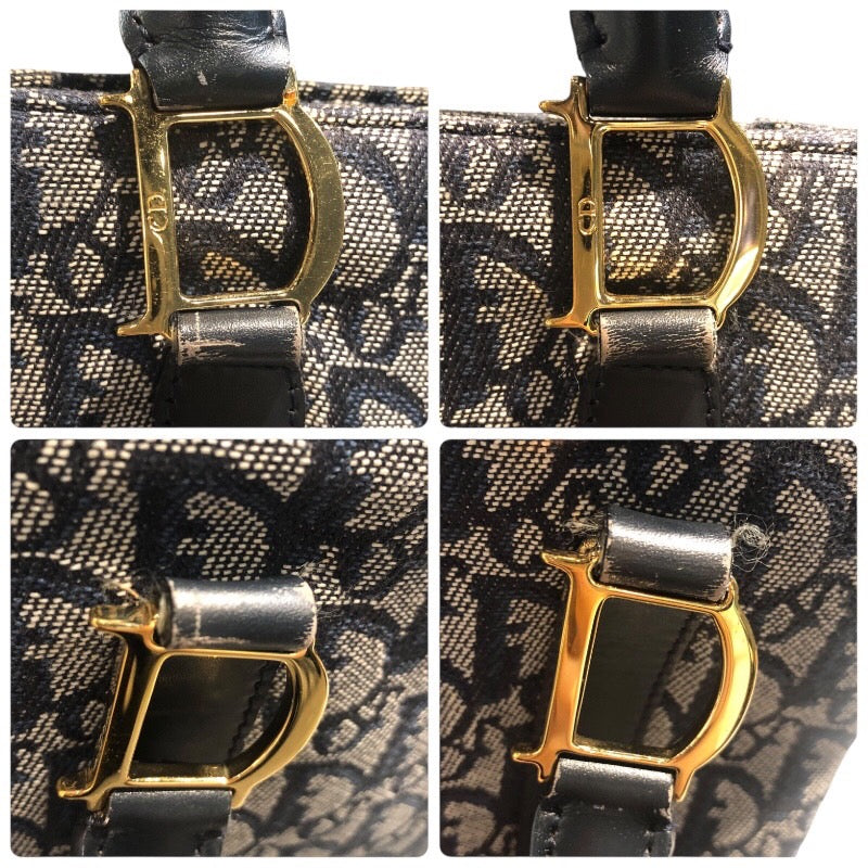 クリスチャン・ディオール Christian Dior トロッタートートバッグ ネイビー トロッターキャンバス レディース トートバッグ