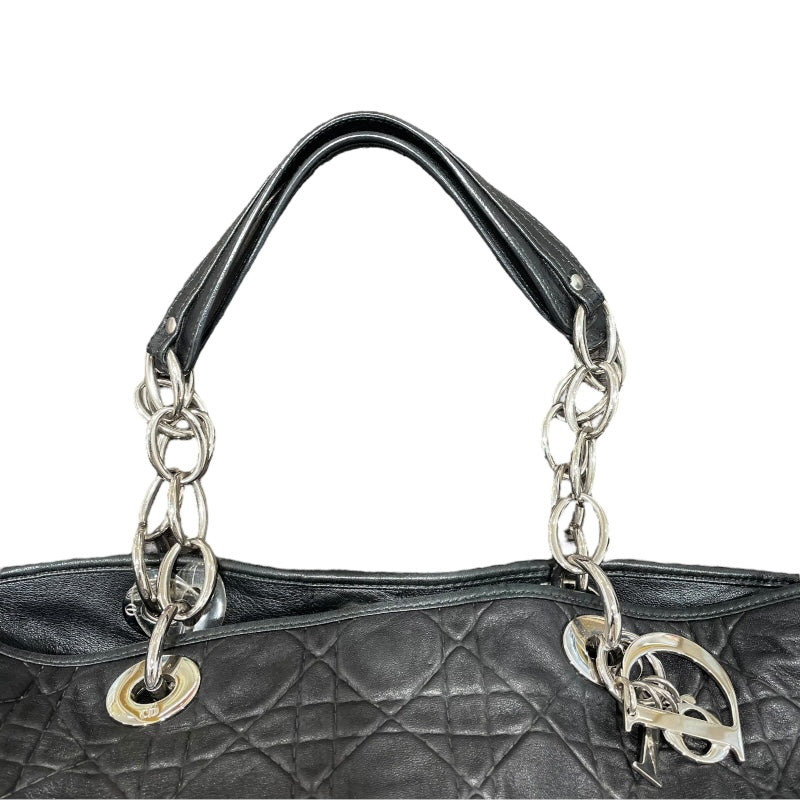 クリスチャン・ディオール Christian Dior カナージュトートバッグ ブラック　シルバー金具 カナージュラム メンズ ショルダーバッグ
