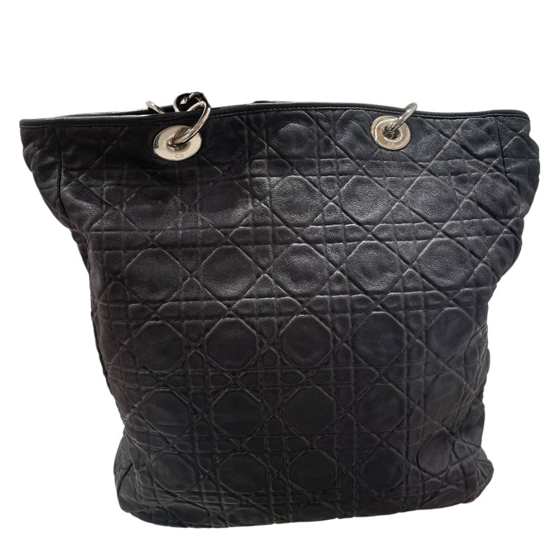 クリスチャン・ディオール Christian Dior カナージュトートバッグ ブラック　シルバー金具 カナージュラム メンズ ショルダーバッグ