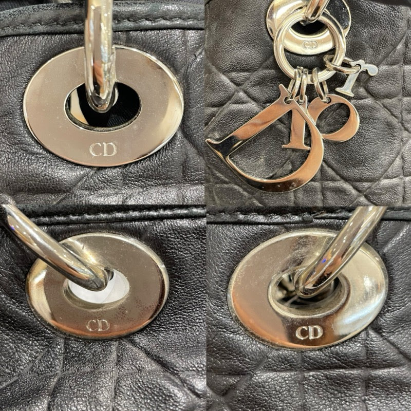 クリスチャン・ディオール Christian Dior カナージュトートバッグ ブラック　シルバー金具 カナージュラム メンズ ショルダーバッグ