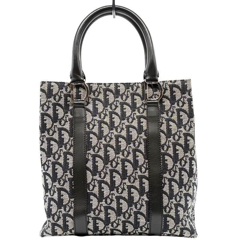 クリスチャン・ディオール Christian Dior トロッターハンドバッグ ブラック シルバー金具 トロッターキャンバス レディース ハンドバッグ