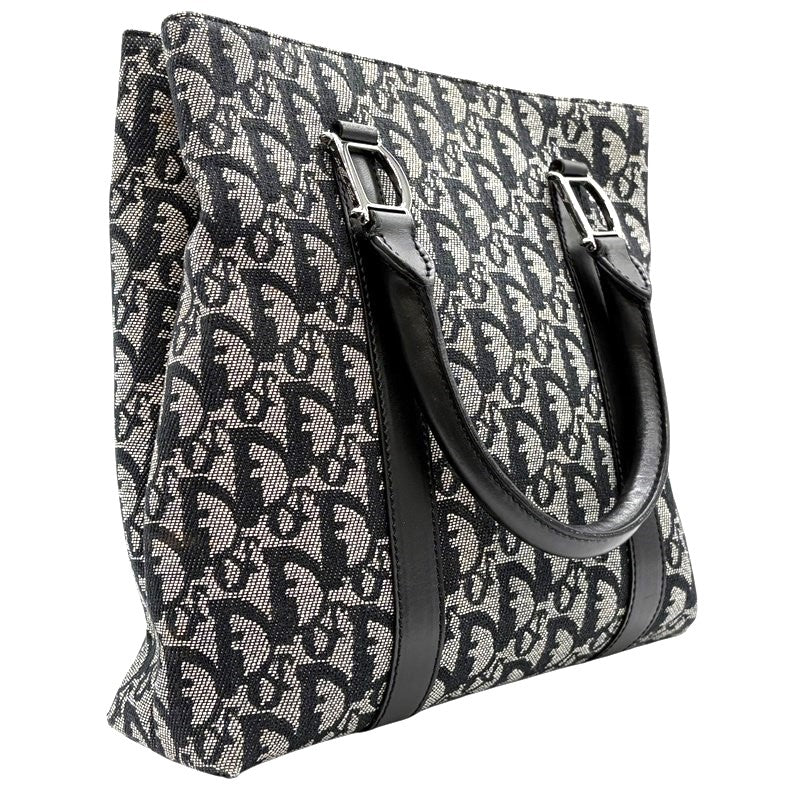 クリスチャン・ディオール Christian Dior トロッターハンドバッグ ブラック シルバー金具 トロッターキャンバス レディース ハンドバッグ