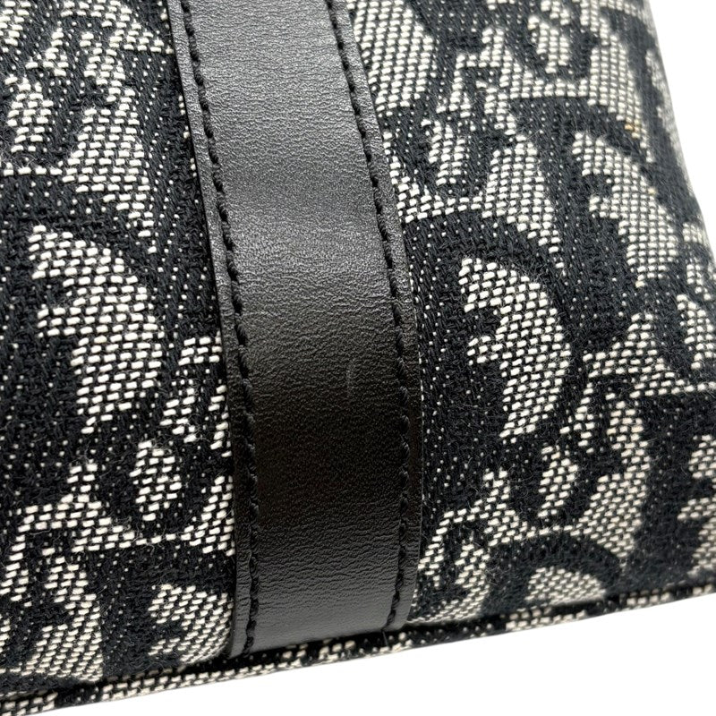 クリスチャン・ディオール Christian Dior トロッターハンドバッグ ブラック シルバー金具 トロッターキャンバス レディース ハンドバッグ