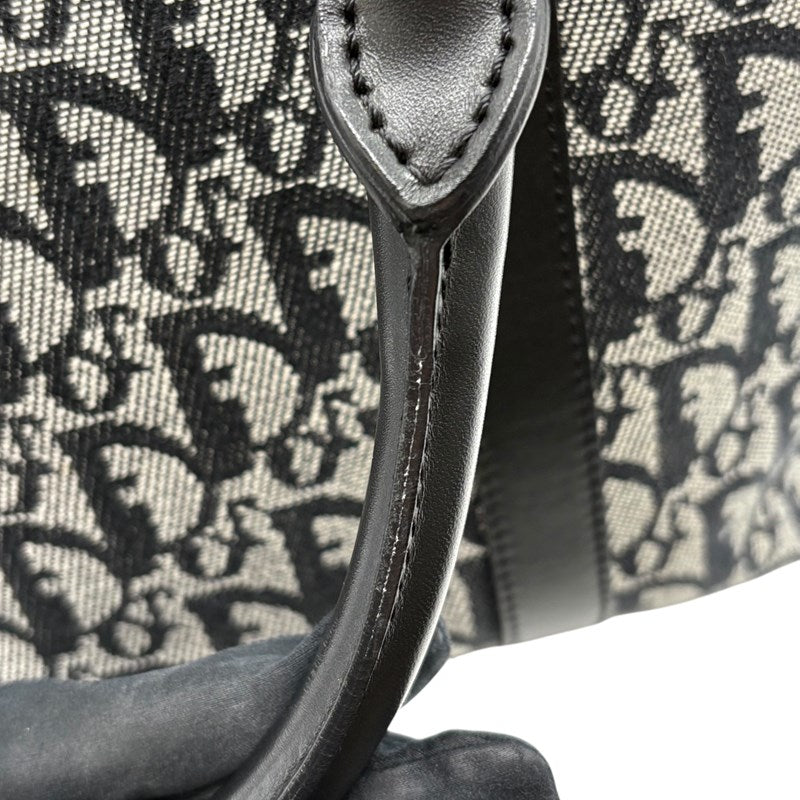 クリスチャン・ディオール Christian Dior トロッターハンドバッグ ブラック シルバー金具 トロッターキャンバス レディース ハンドバッグ