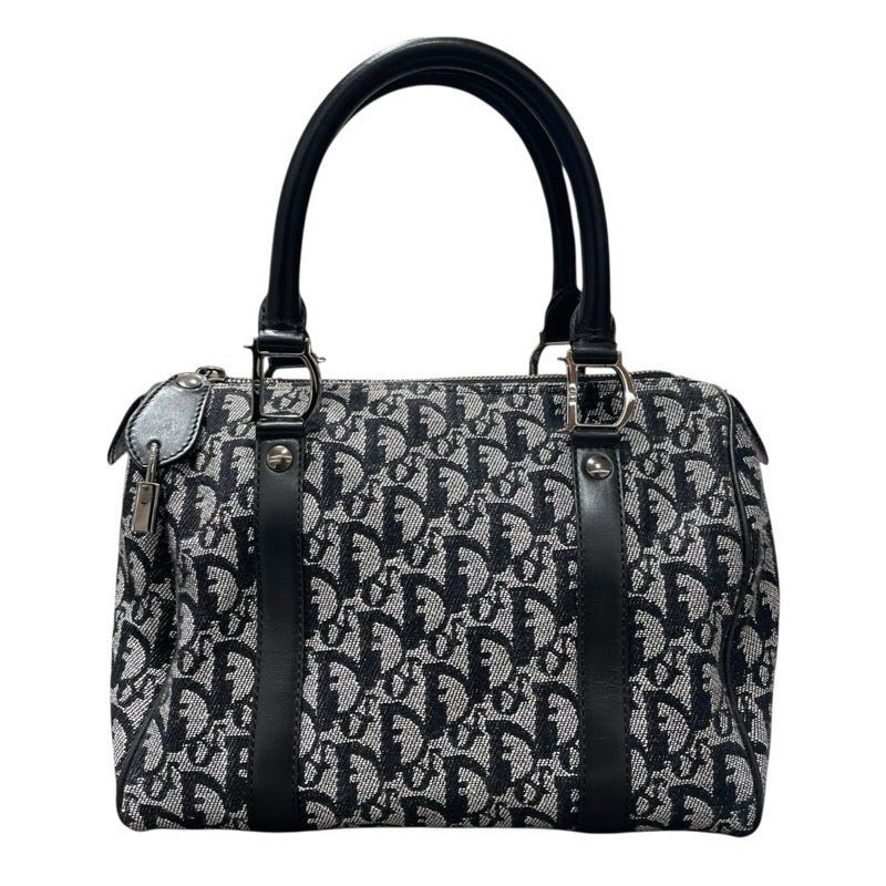 クリスチャン・ディオール Christian Dior トロッタースモールボストンバッグ ブラック トロッターキャンバス レディース ボストンバッグ