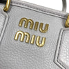 ミュウミュウ miu miu アルカディ レザーバッグ 5BB123 パープルグレー ゴールド金具 レディース ハンドバッグ ショルダーバッグ