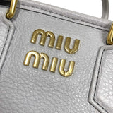 ミュウミュウ miu miu アルカディ レザーバッグ 5BB123 パープルグレー ゴールド金具 レディース ハンドバッグ ショルダーバッグ