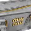 ミュウミュウ miu miu アルカディ レザーバッグ 5BB123 パープルグレー ゴールド金具 レディース ハンドバッグ ショルダーバッグ