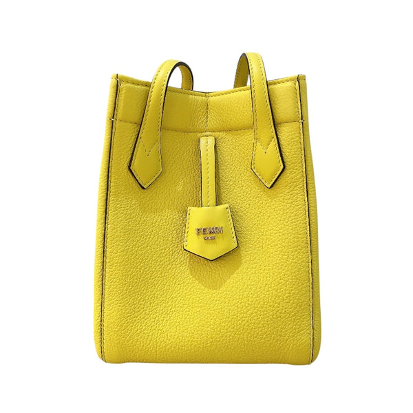 フェンディ FENDI オリガミ　ミニ 8BS083 イエロー カーフレザー レディース ショルダーバッグ