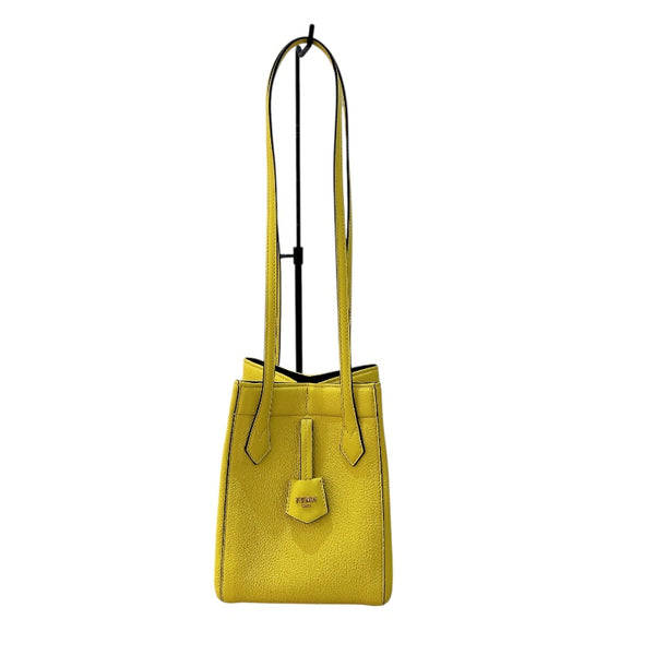 フェンディ FENDI オリガミ　ミニ 8BS083 イエロー カーフレザー レディース ショルダーバッグ