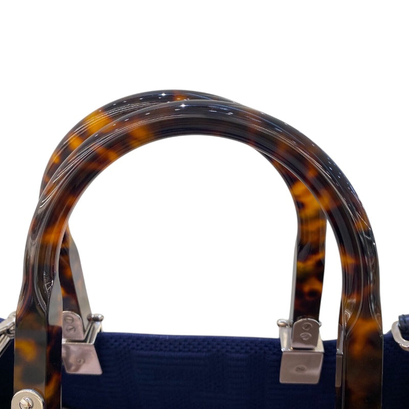 フェンディ FENDI サンシャイントートミディアム 8BH386 ネイビー ファブリック・レザー レディース トートバッグ