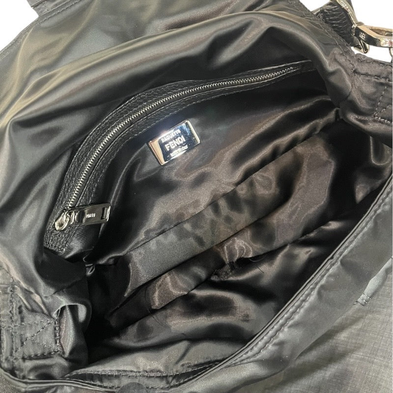 フェンディ FENDI マンマバゲット マルチポケット 8BR808 ブラック エコナイロン レディース ショルダーバッグ