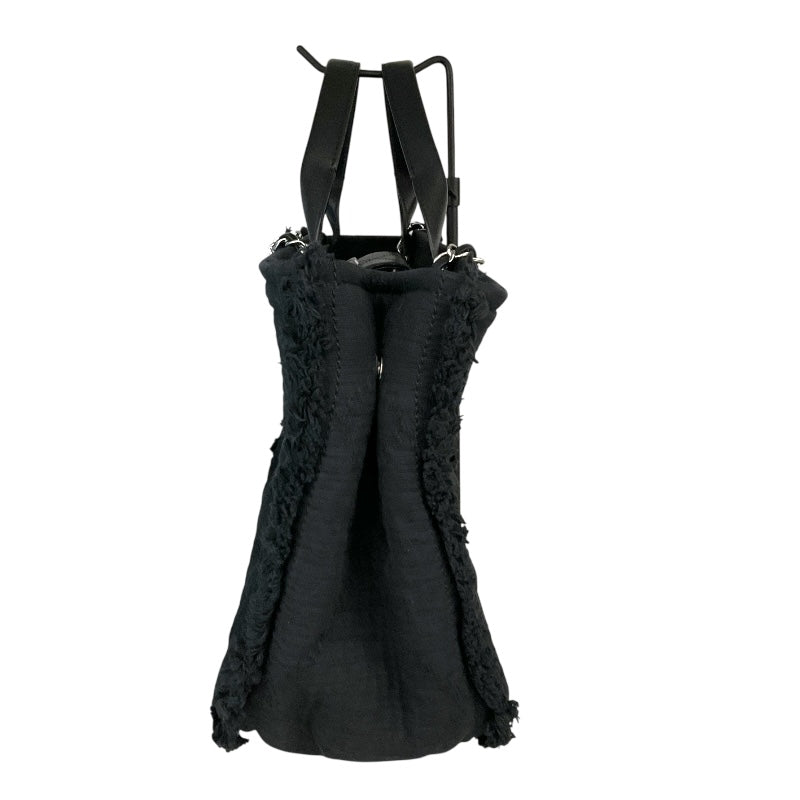 シャネル CHANEL ﾗｰｼﾞｼｮｯﾋﾟﾝｸﾞﾄｰﾄ ブラック/SV金具 ｺｯﾄﾝ レディース トートバッグ