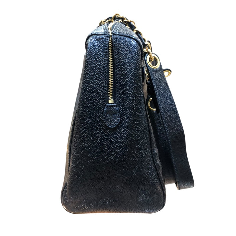 シャネル CHANEL ココマークチェーントートバック ブラック/ゴールド金具 キャビアスキン レディース ショルダーバッグ