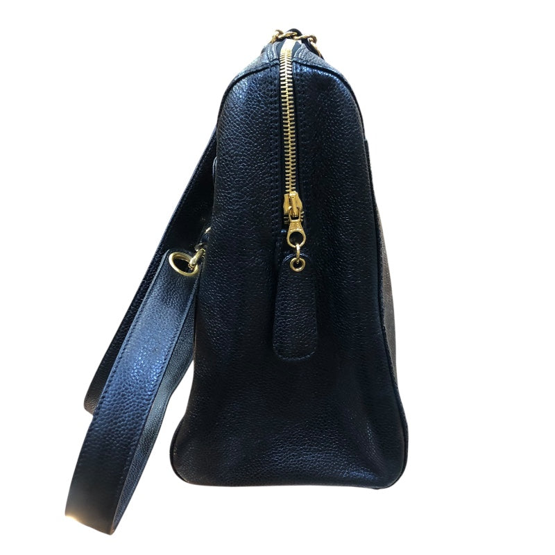 シャネル CHANEL ココマークチェーントートバック ブラック/ゴールド金具 キャビアスキン レディース ショルダーバッグ