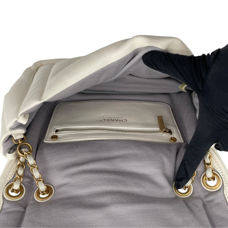 シャネル CHANEL パデットフラップバッグ AS1178 28番台 ホワイト GD金具 ラム レディース ショルダーバッグ