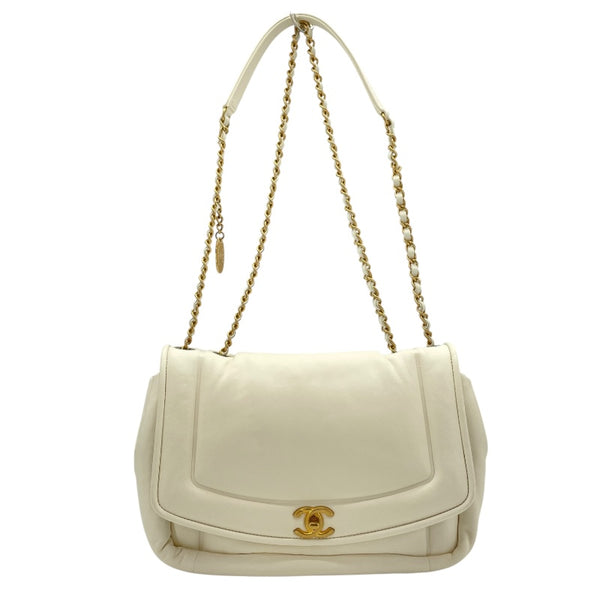 シャネル CHANEL パデットフラップバッグ AS1178 28番台 ホワイト GD金具 ラム レディース ショルダーバッグ