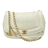 シャネル CHANEL パデットフラップバッグ AS1178 28番台 ホワイト GD金具 ラム レディース ショルダーバッグ