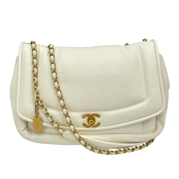 シャネル CHANEL パデットフラップバッグ AS1178 28番台 ホワイト GD金具 ラム レディース ショルダーバッグ