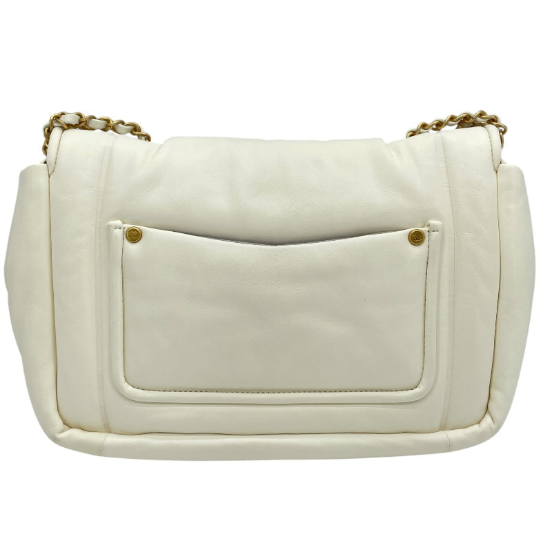 シャネル CHANEL パデットフラップバッグ AS1178 28番台 ホワイト GD金具 ラム レディース ショルダーバッグ