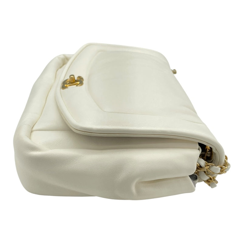 シャネル CHANEL パデットフラップバッグ AS1178 28番台 ホワイト GD金具 ラム レディース ショルダーバッグ