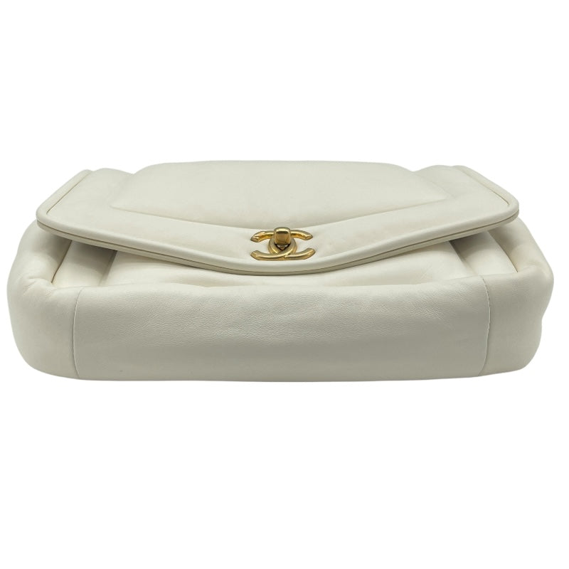 シャネル CHANEL パデットフラップバッグ AS1178 28番台 ホワイト GD金具 ラム レディース ショルダーバッグ