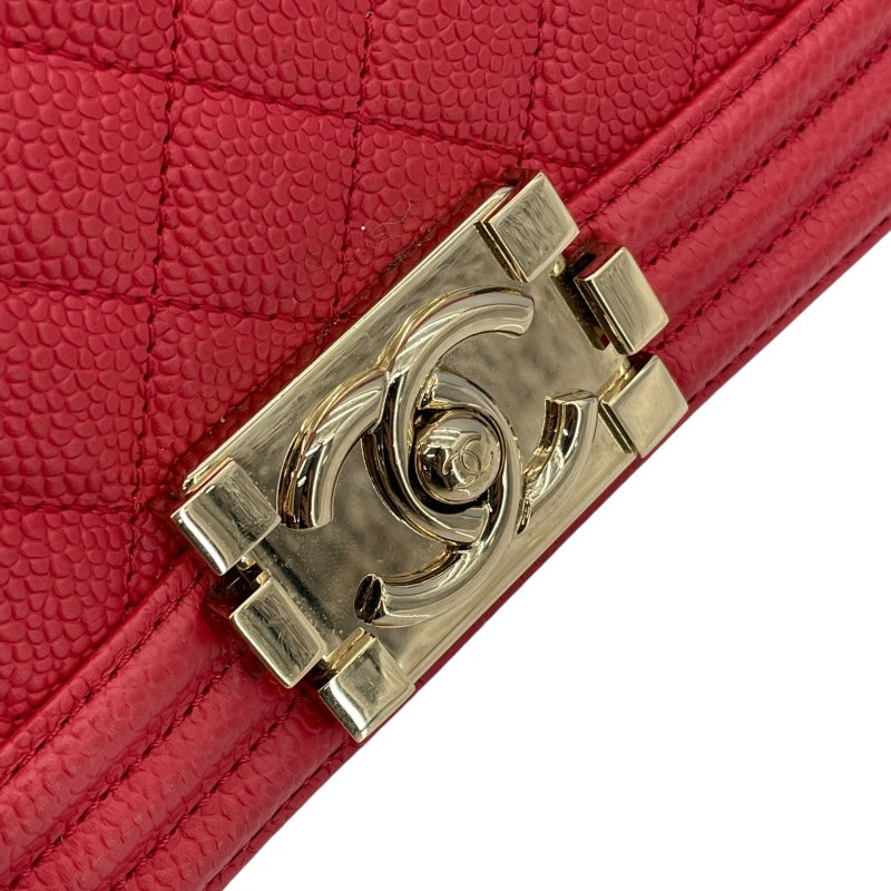 シャネル CHANEL ボーイシャネル25 A67086 29番台 レッド GD金具 ソフトキャビアスキン レディース ショルダーバッグ