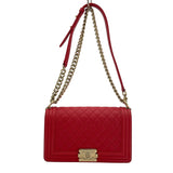 シャネル CHANEL ボーイシャネル25 A67086 29番台 レッド GD金具 ソフトキャビアスキン レディース ショルダーバッグ