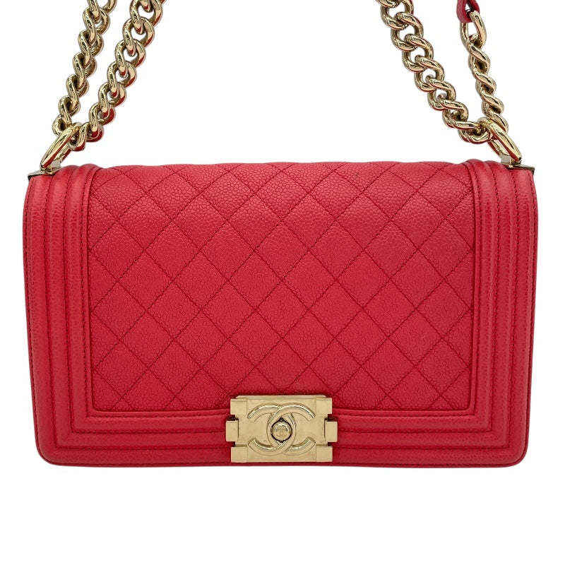 シャネル CHANEL ボーイシャネル25 A67086 29番台 レッド GD金具 ソフトキャビアスキン レディース ショルダーバッグ