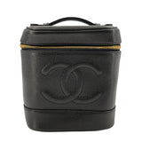 シャネル CHANEL ココマークバニティバッグ A01998 6番台 ブラック GD金具 キャビアスキン レディース ハンドバッグ