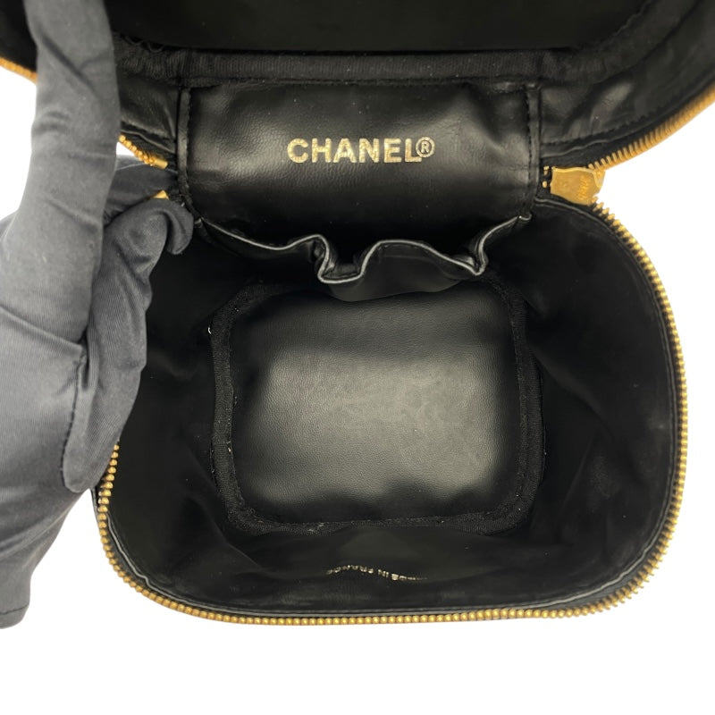 シャネル CHANEL ココマークバニティバッグ A01998 6番台 ブラック GD金具 キャビアスキン レディース ハンドバッグ