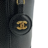 シャネル CHANEL ココマークバニティバッグ A01998 6番台 ブラック GD金具 キャビアスキン レディース ハンドバッグ