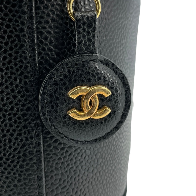 シャネル CHANEL ココマークバニティバッグ A01998 6番台 ブラック GD金具 キャビアスキン レディース ハンドバッグ