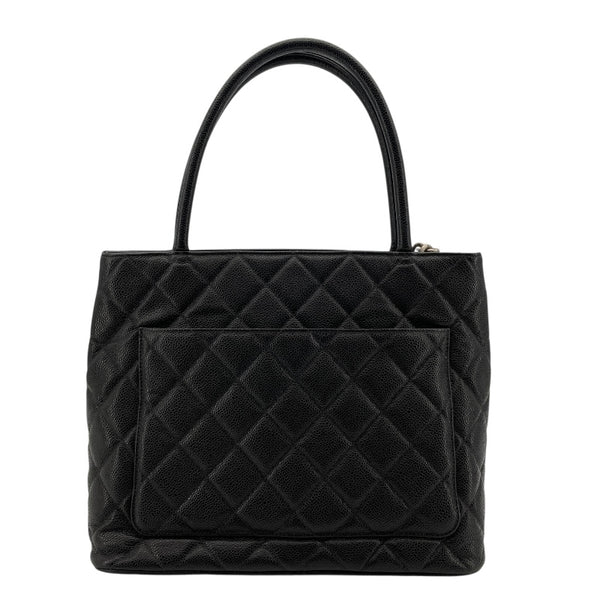 シャネル CHANEL 復刻トート A01804 7番台 ブラック SV金具 キャビアスキン レディース トートバッグ