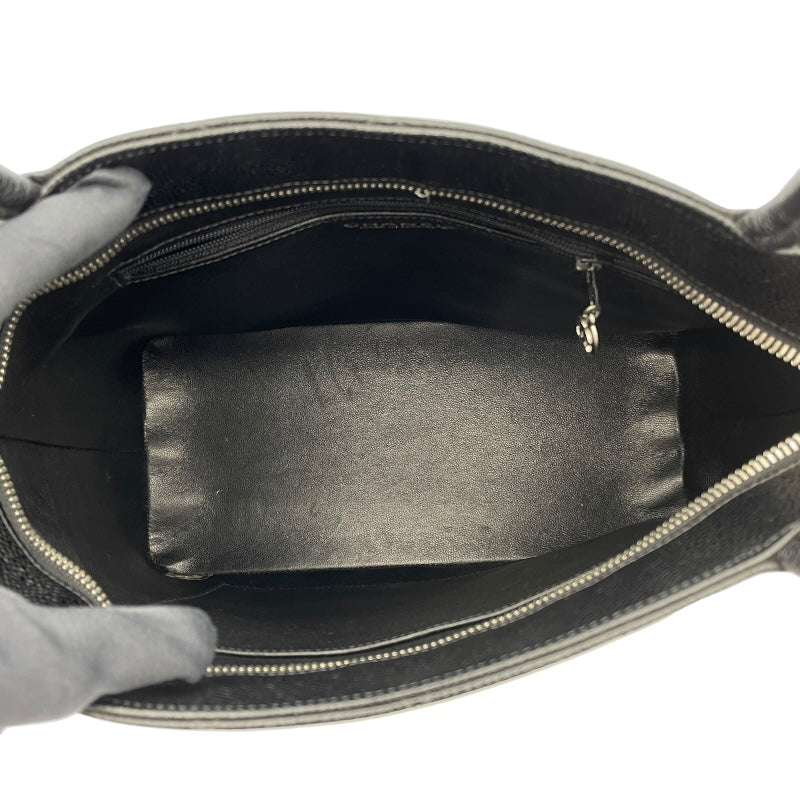 シャネル CHANEL 復刻トート A01804 7番台 ブラック SV金具 キャビアスキン レディース トートバッグ